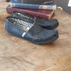Gently Worn Sparkly Black Toms